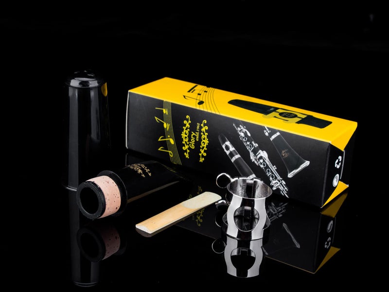 Glory Clarinet Mouthpiece Kit with Ligature,one reed and Plastic Cap,Black - Image 3